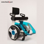 Nino Robotics der neue elektrische selbstbalancierende Rollstuhl in blau und weiss der Spass macht von der Seite im FunShop Wien kaufen testen und probefahren 2