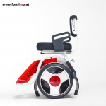 Nino Robotics der neue elektrische selbstbalancierende Rollstuhl in rot und weiss der Spass macht Seitenansicht im FunShop Wien kaufen testen und probefahren