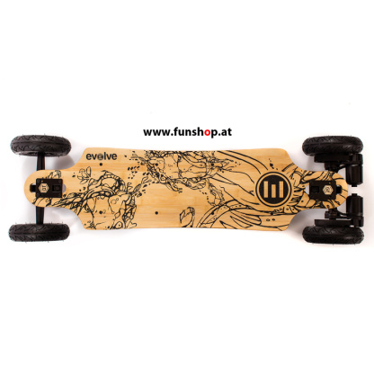 Evolve GT Bamboo All Terrain elektrisches Skateboard von oben beim Experten für Elektromobilität im FunShop Wien testen und kaufen