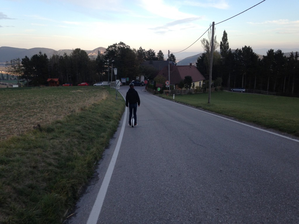 Unicycles auf der Hohen Wand