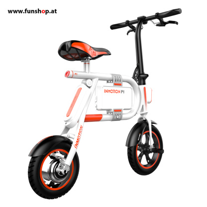 Inmotion P1 elektrisches Klapprad in weiss von hinten beim Experten für Elektromobilität im FunShop Wien testen probefahren und kaufen