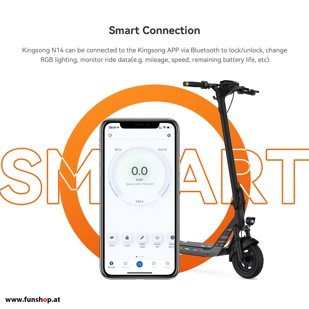 kingsong-n14-elektroscooter-app-funshop-wien kingsong-n14-electric-scooter-funshop