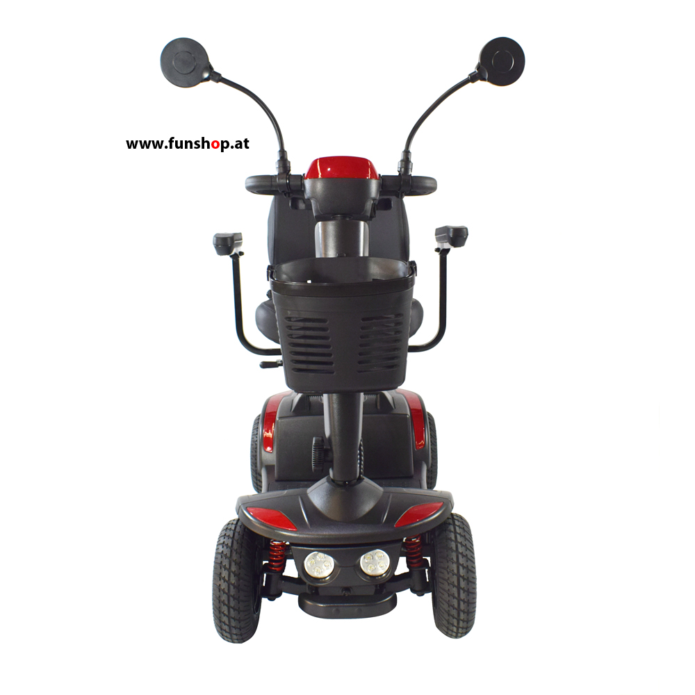 seniorenfahrzeug-ecosmart-elektroantrieb-lithium-ionen-akku-21ah-vorne mobility-scooter-ecosmart-electric-lithium-ionen-battery-21ah-red